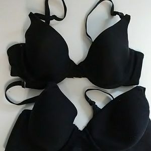 Hanes and Maidenform black bras
